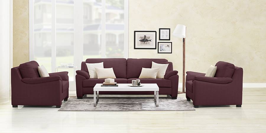 Farina Half Leather Sofa (Wine Italian Leather)